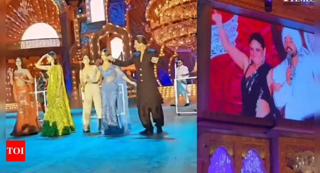 Shah Rukh Khan, Suhana Khan, Kareena Kapoor Khan, Vicky Kaushal, and Kiara Advani dance to Diljit Dosanjh during Anant-Radhika's pre-wedding party.- The Hard News Daily