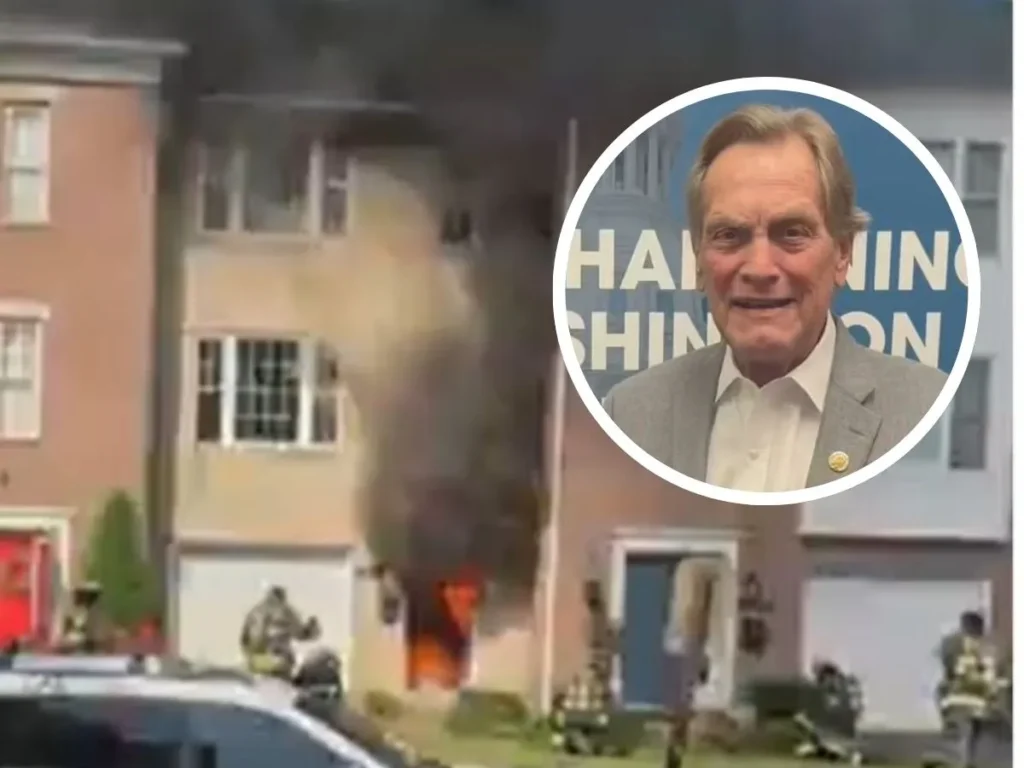 Fire crews outside Mike Simpson’s townhouse