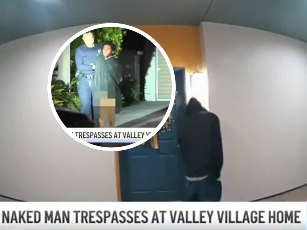 Police crime tape in front of California home