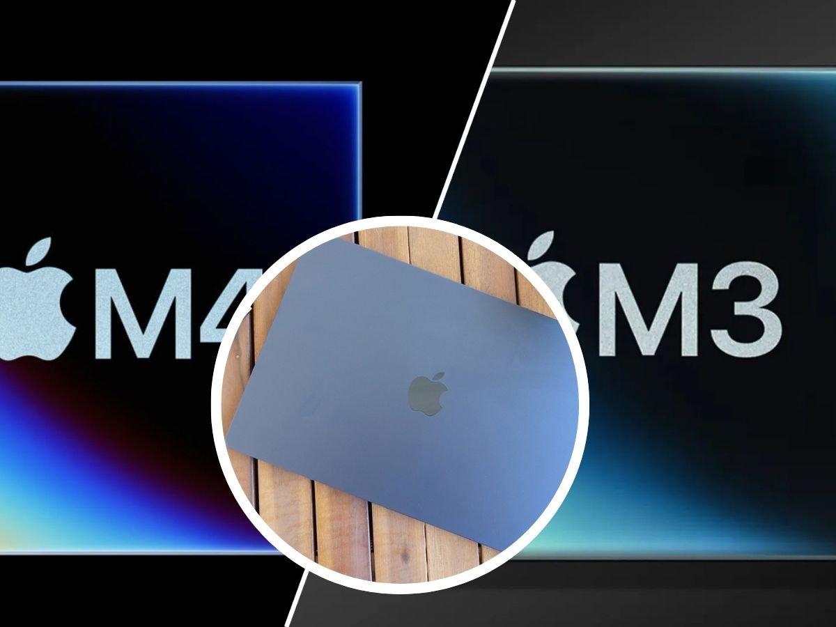 Apple MacBook Air (M4 chip) open on a desk, illustrating portability and performance.